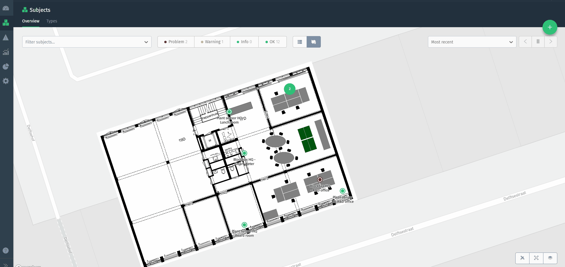 Subjects map view with layer