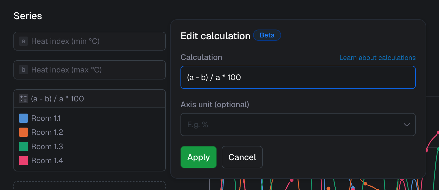 Adding a calculation series in the explorer