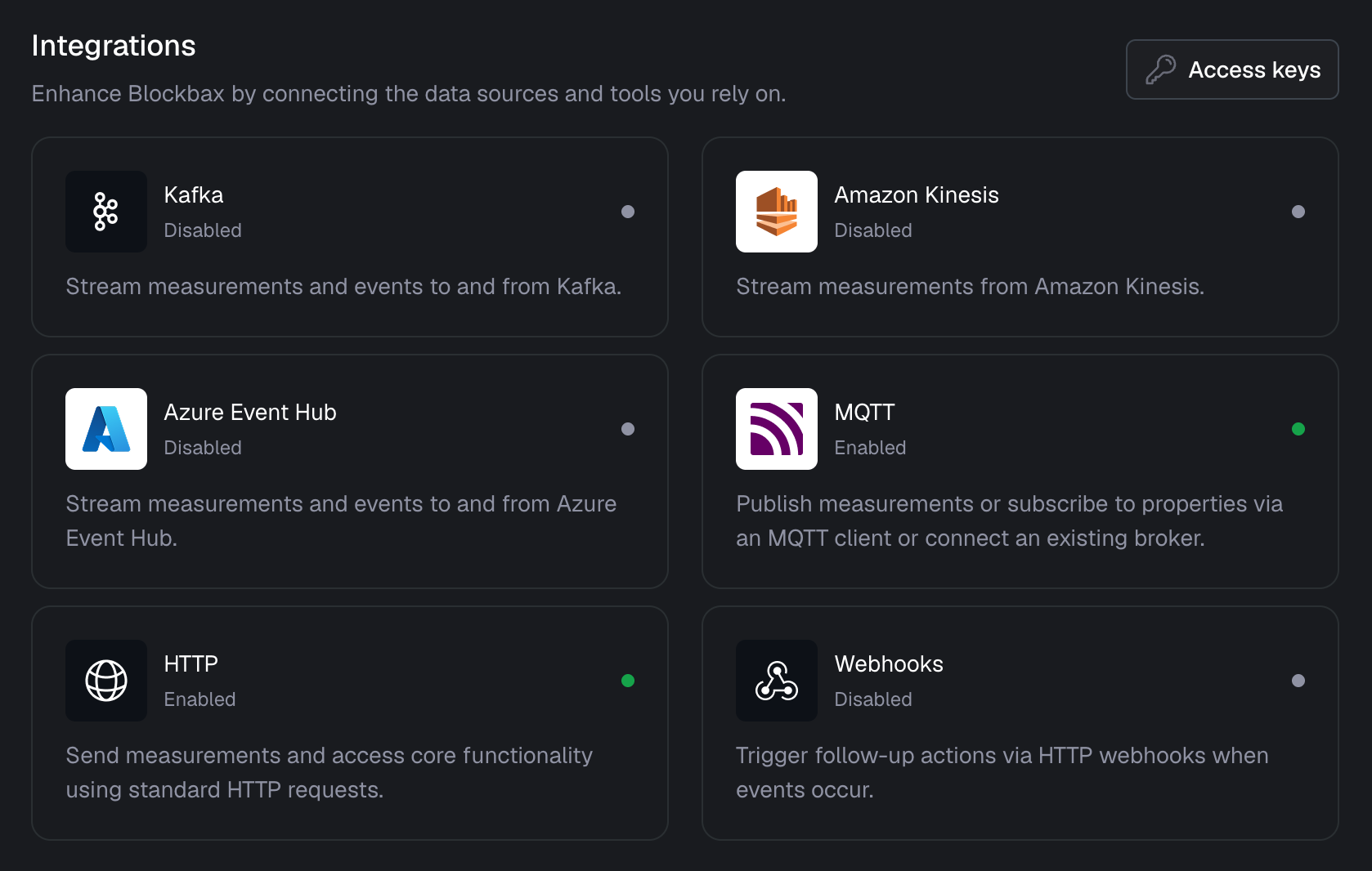 The new integrations page