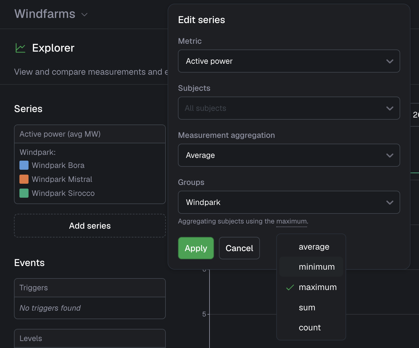 Two level aggregation explorer