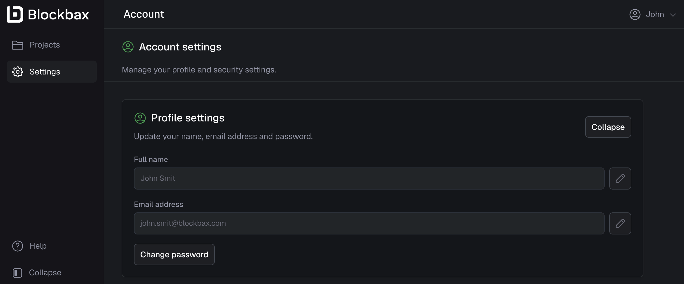 Account profile