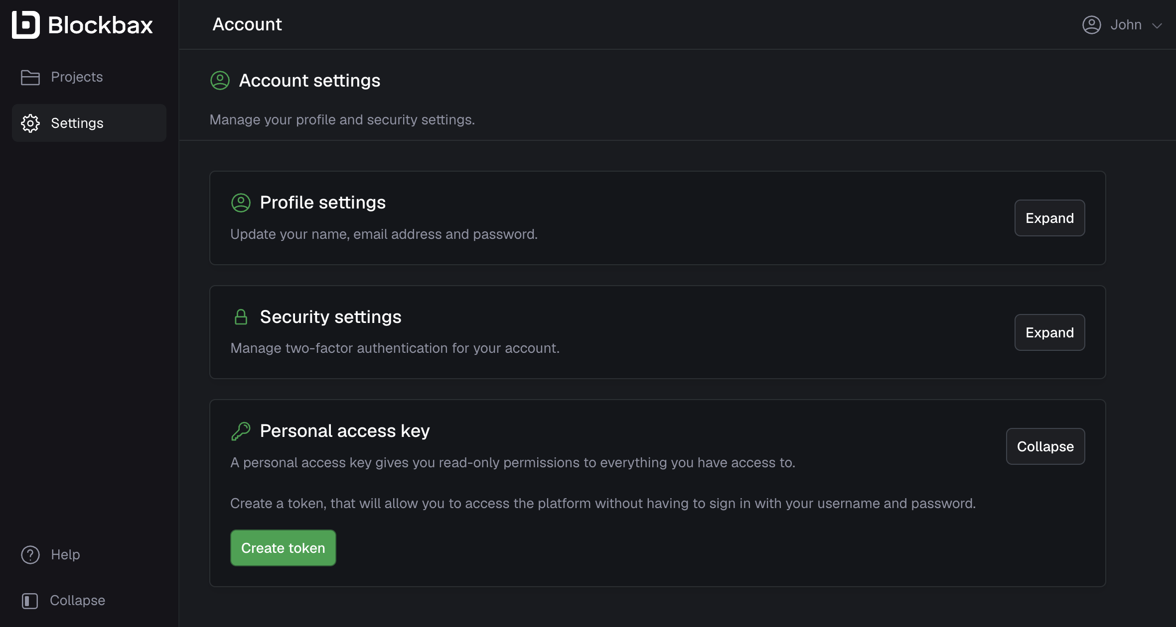 Personal access key