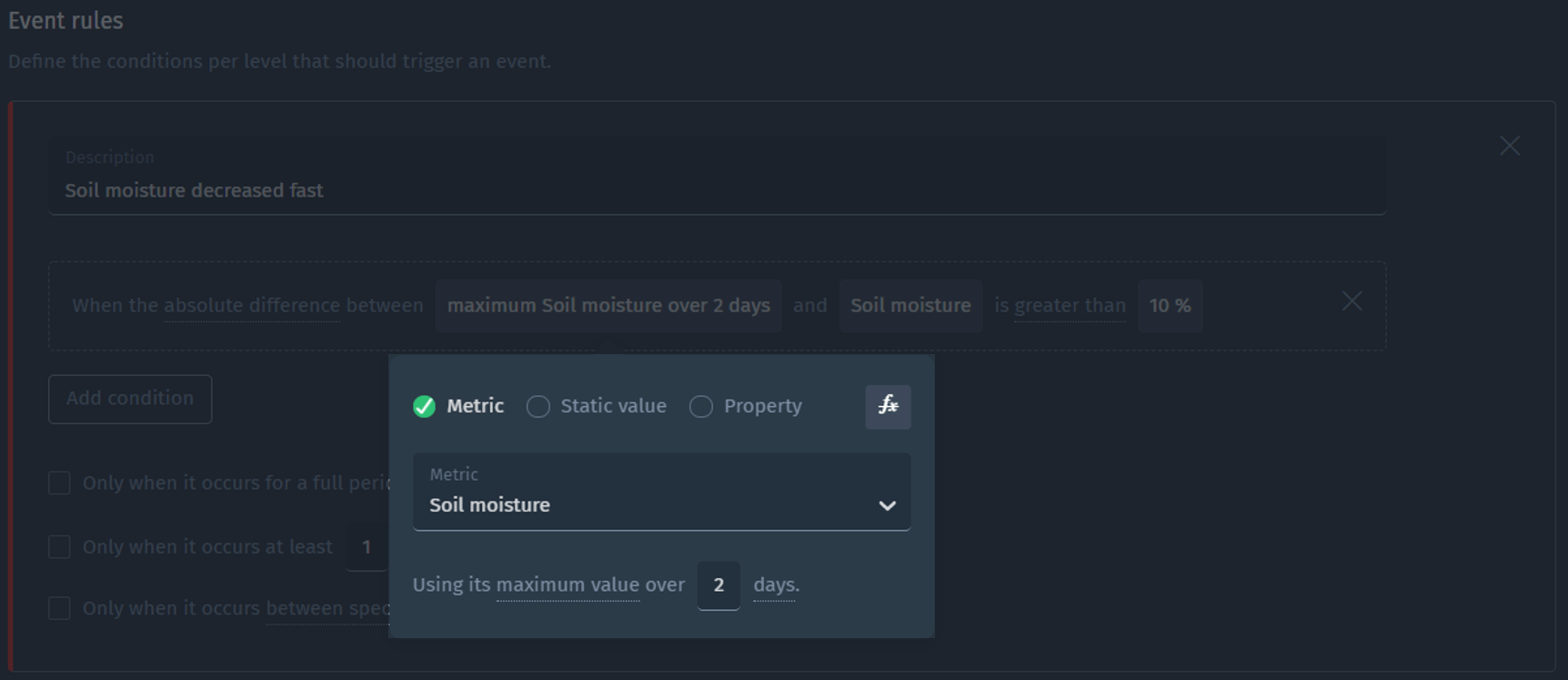 Event trigger inputs