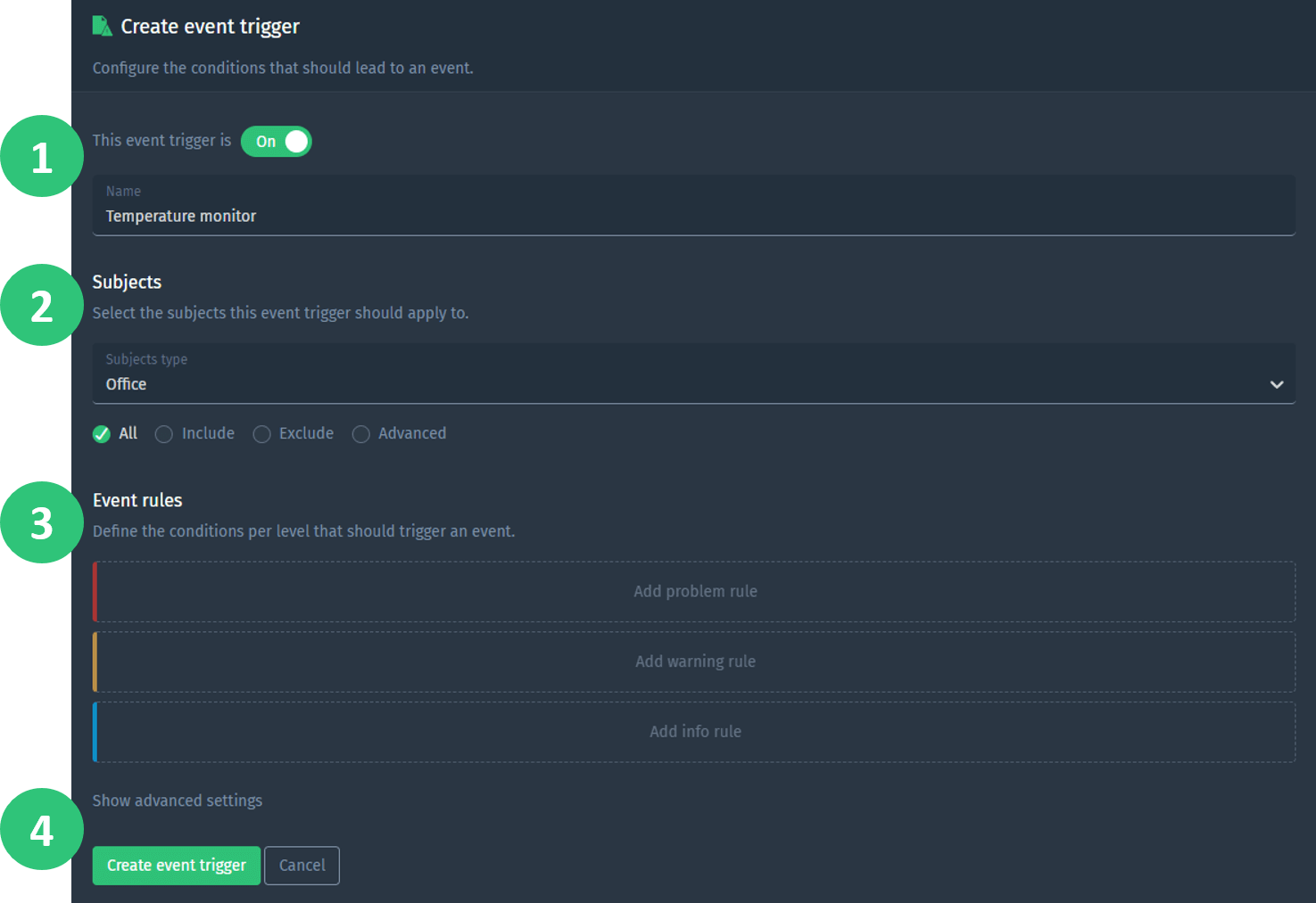Using event triggers
