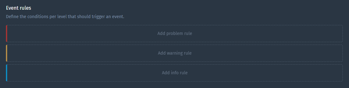 Event rules levels