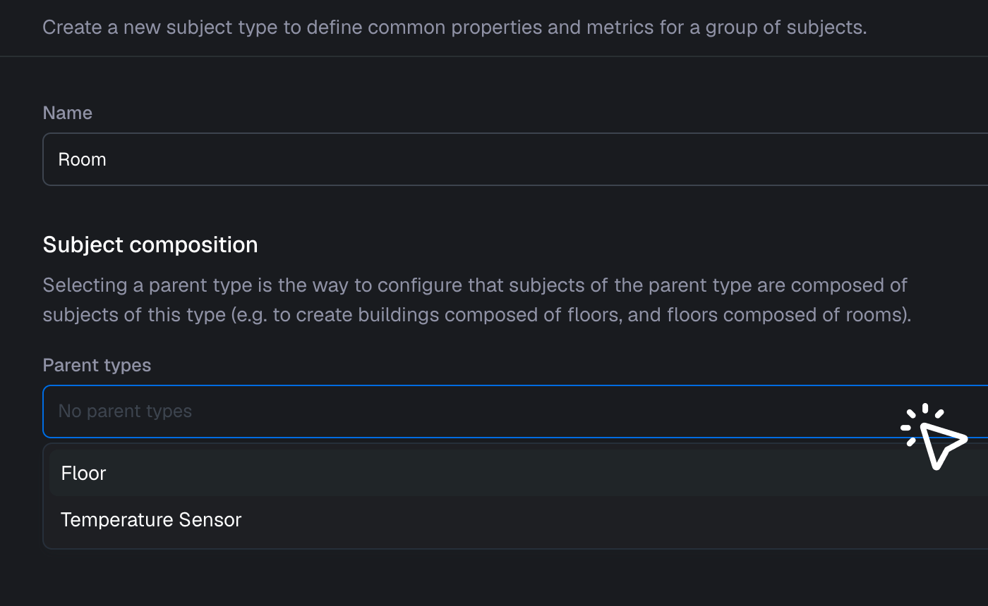 Select parent type
