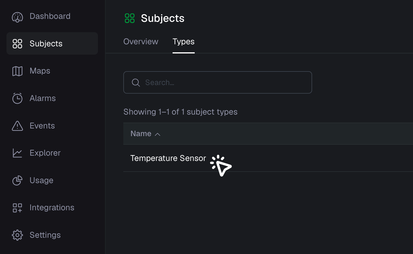 Select subject type