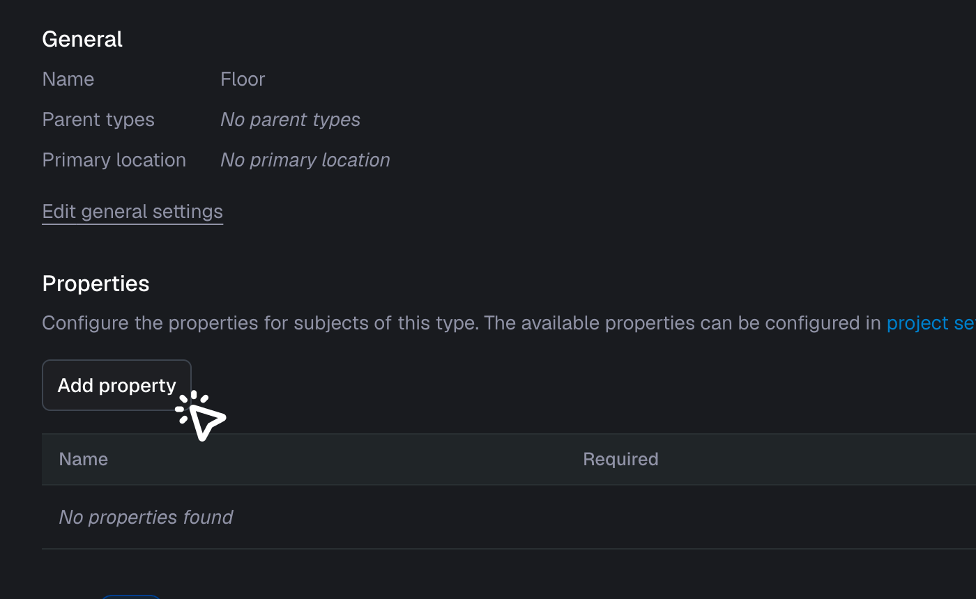 Type settings