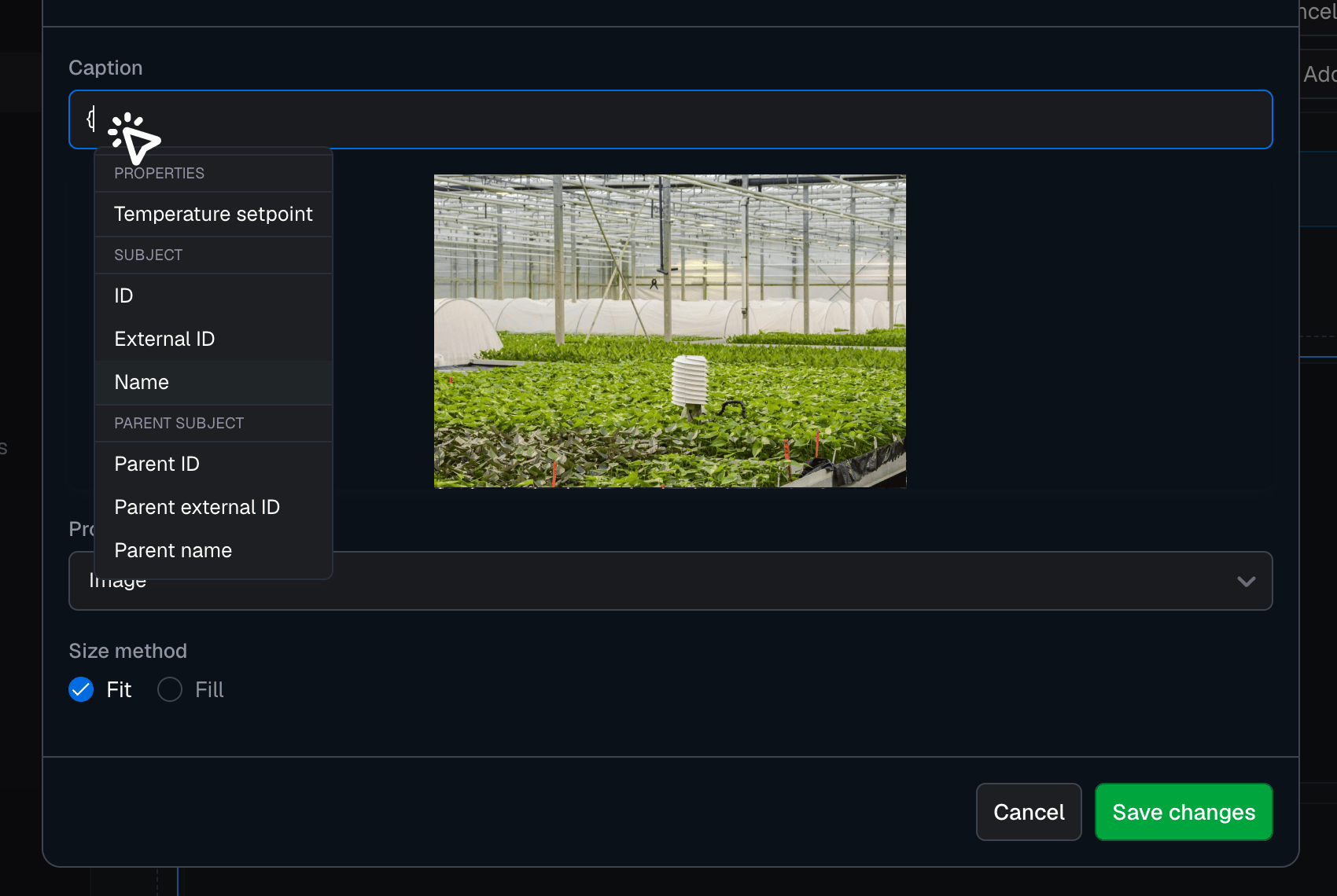 Configure image widget