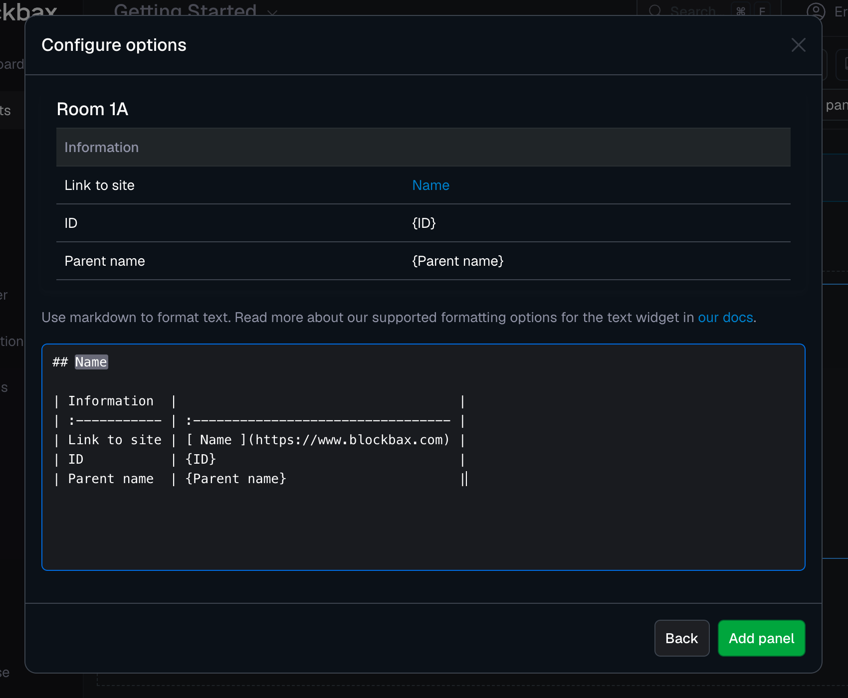 Markdown format