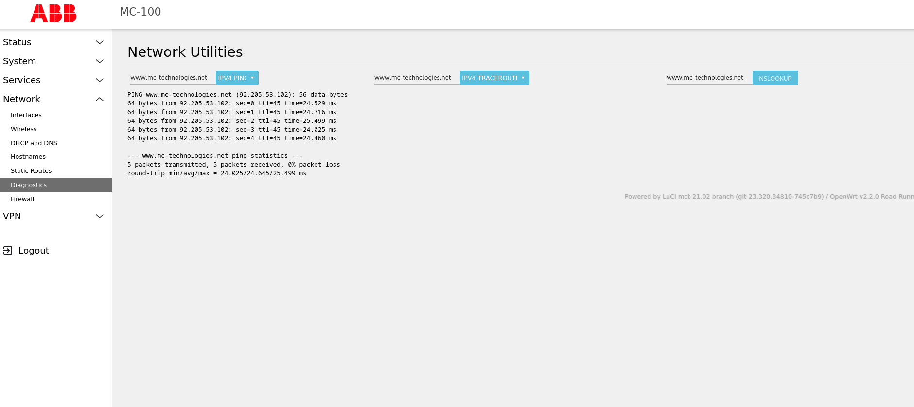 Static IP routing