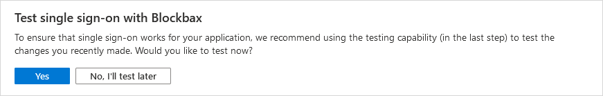 Test single sign-on with Blockbax