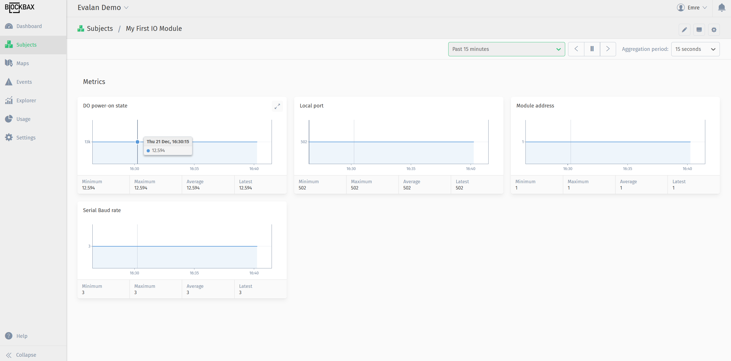 BACE modbus metrics