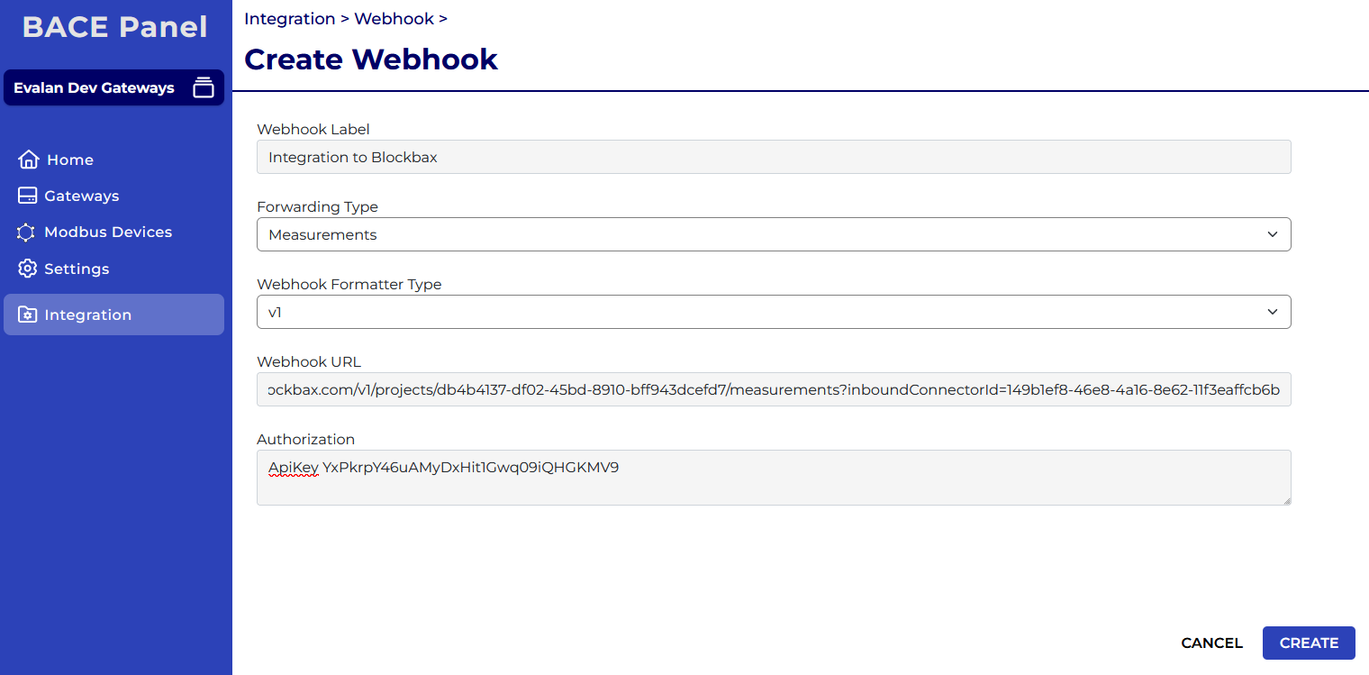 BACE webhook