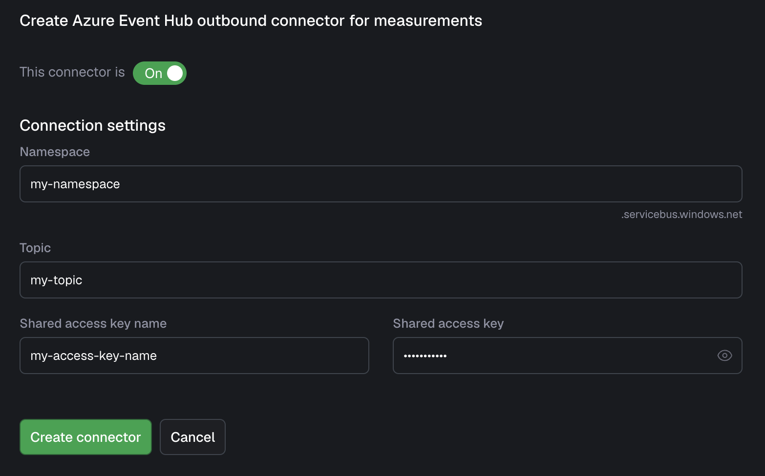 Outbound connector creation