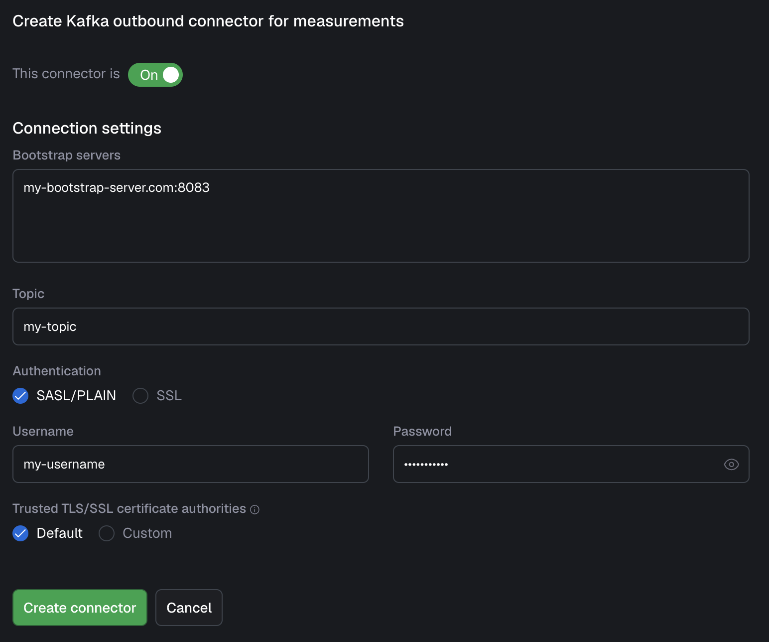 Outbound connector creation