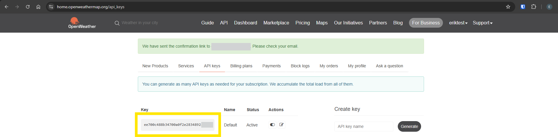 OpenWeather screenshot
