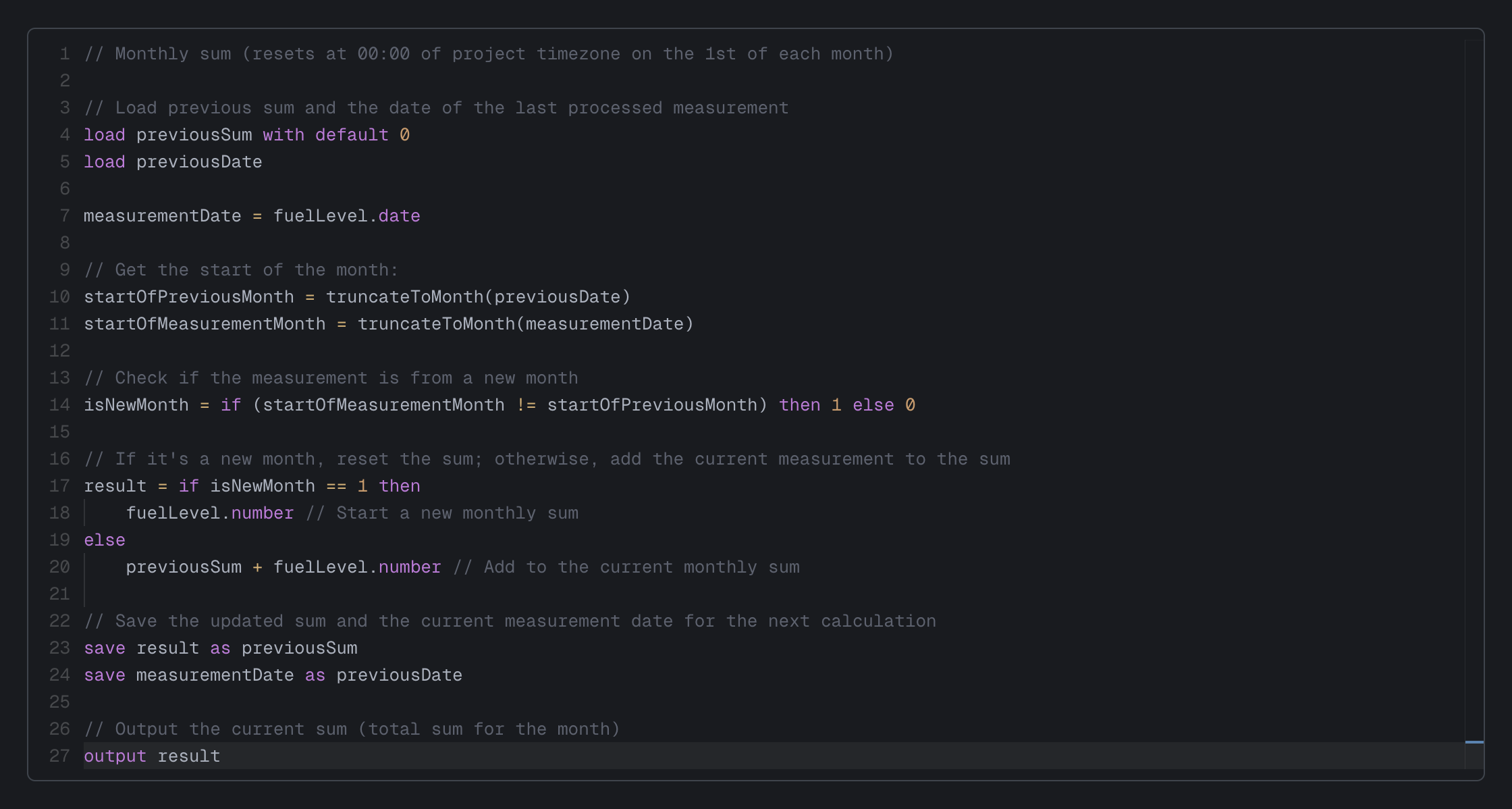 Aggregation example