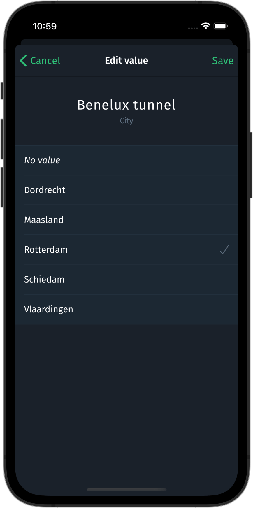Edit pre-defined location
