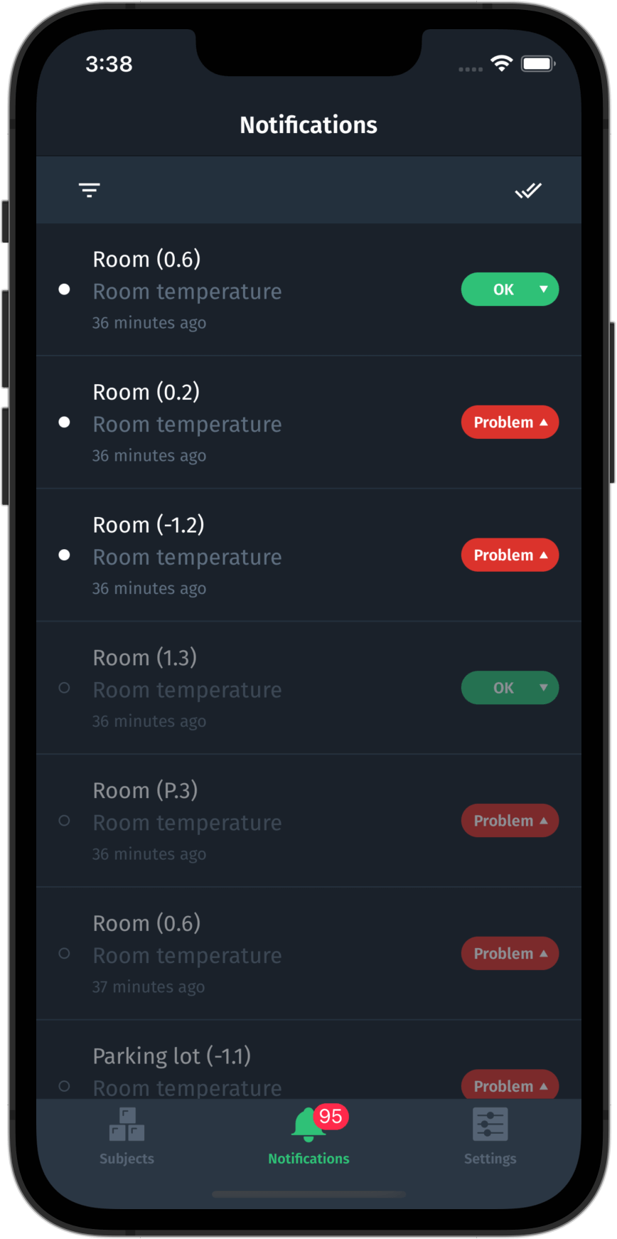 Event overview for mobile