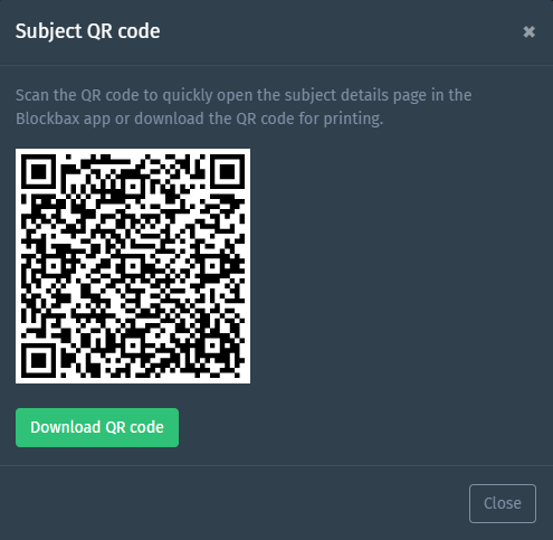 Subject QR code