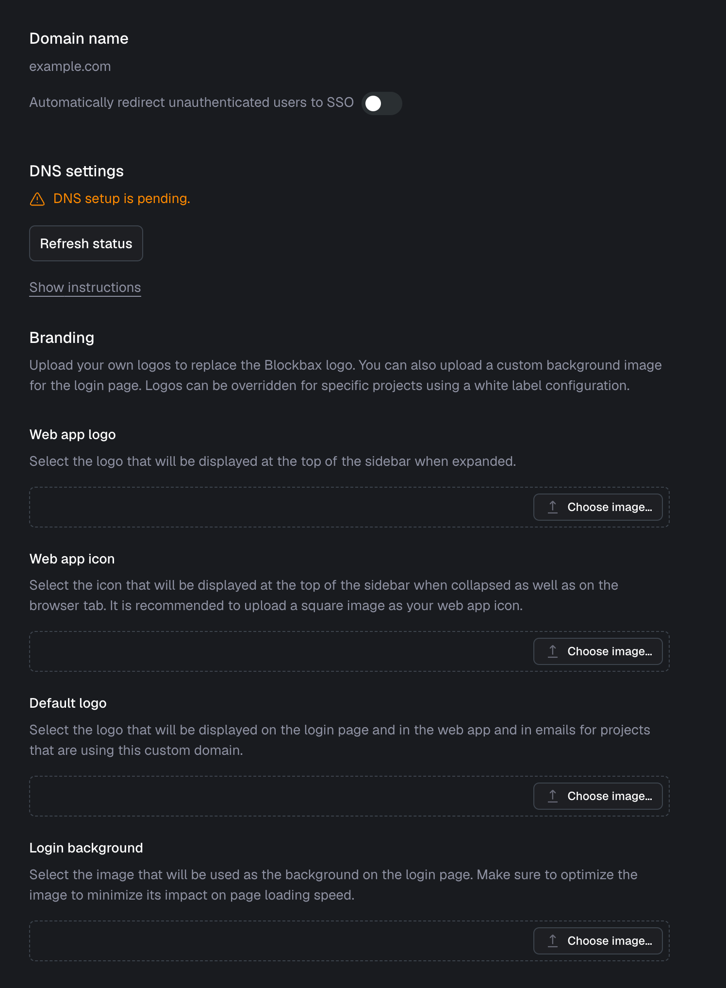 Edit custom domain