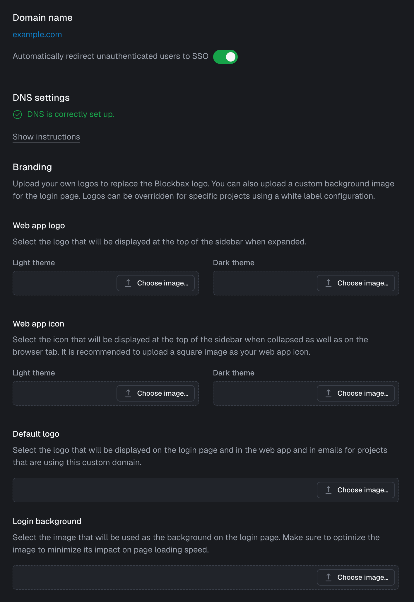 Edit custom domain