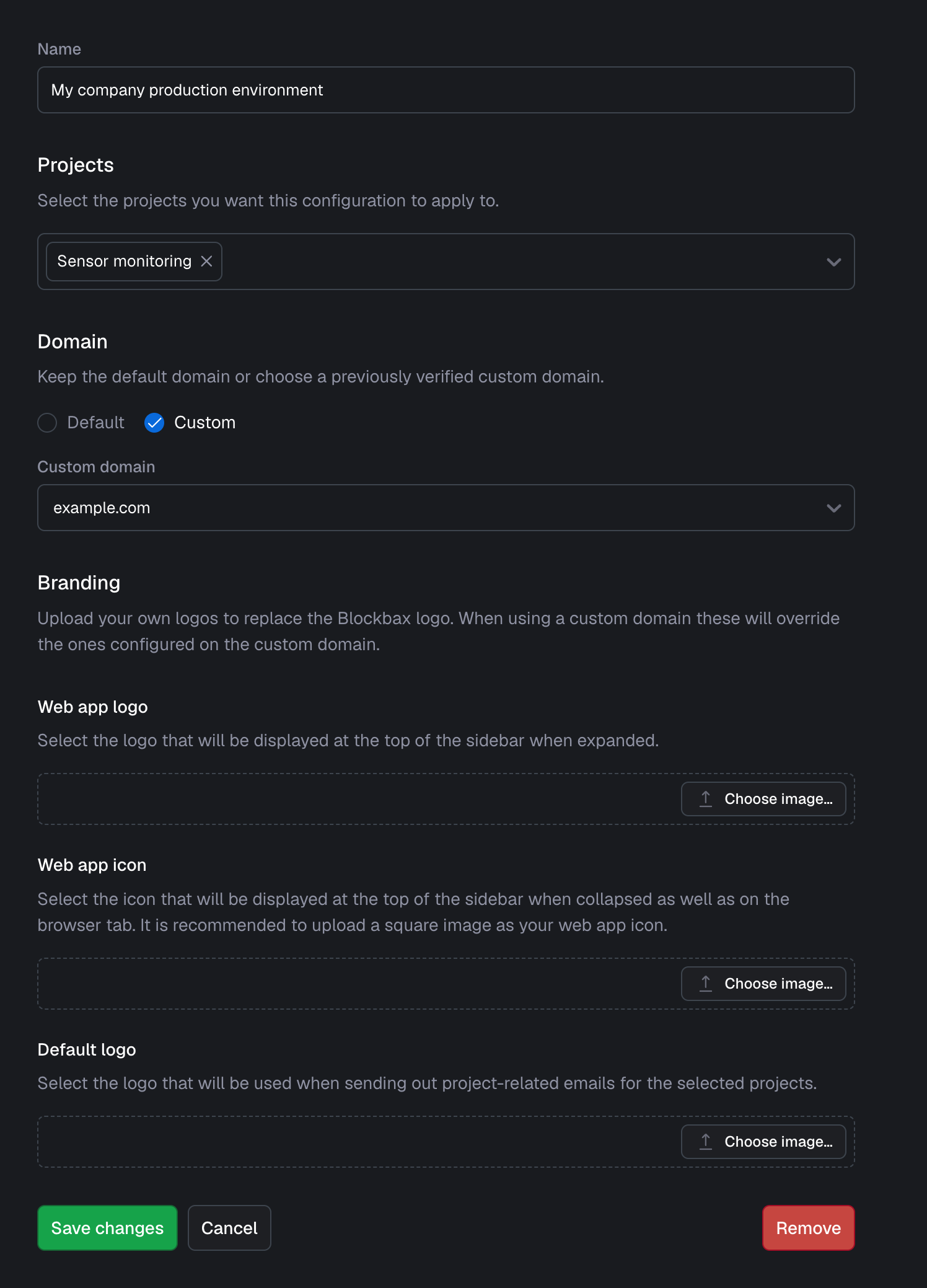 Create white labeling configuration