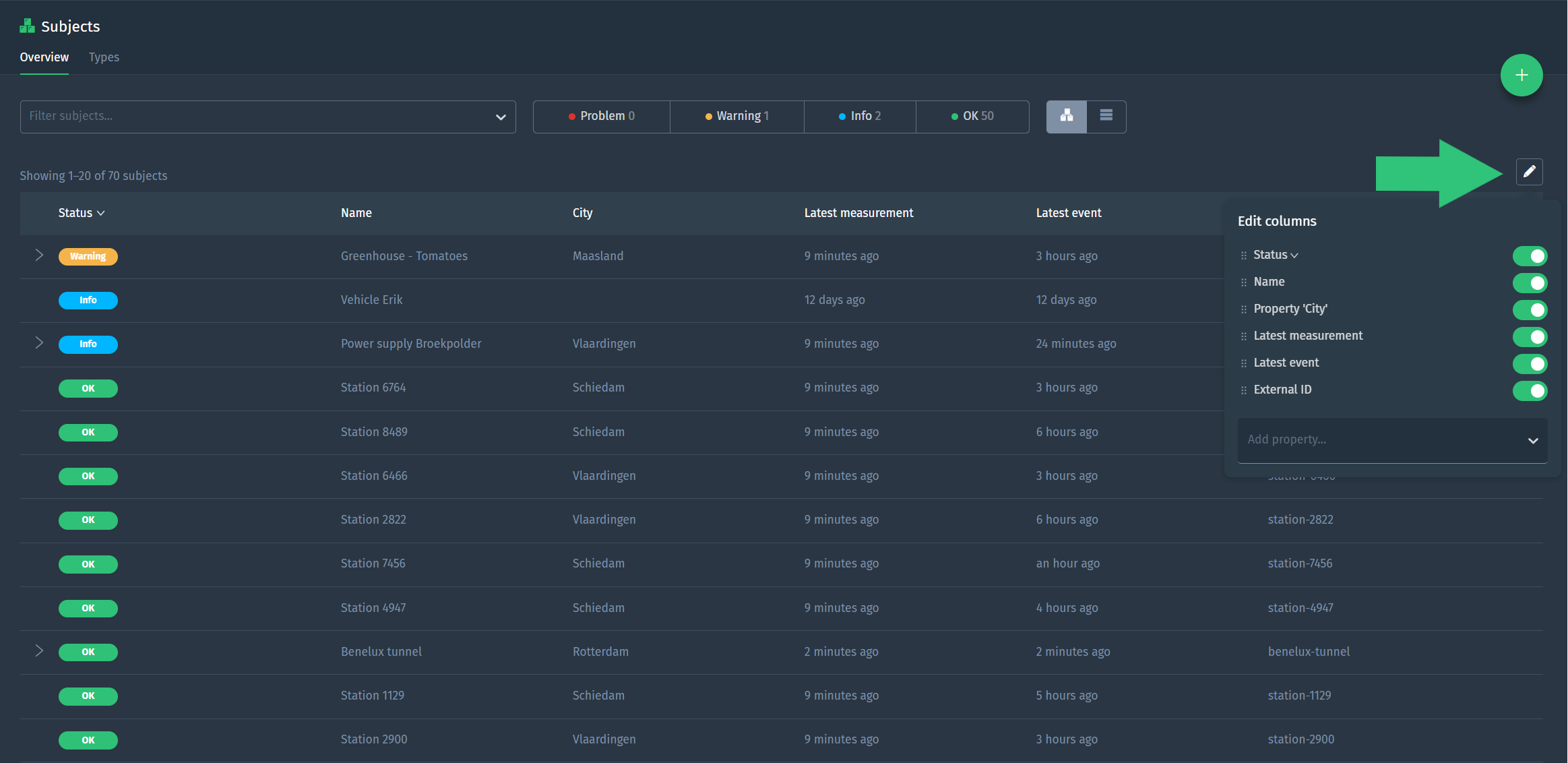 Edit subject overview