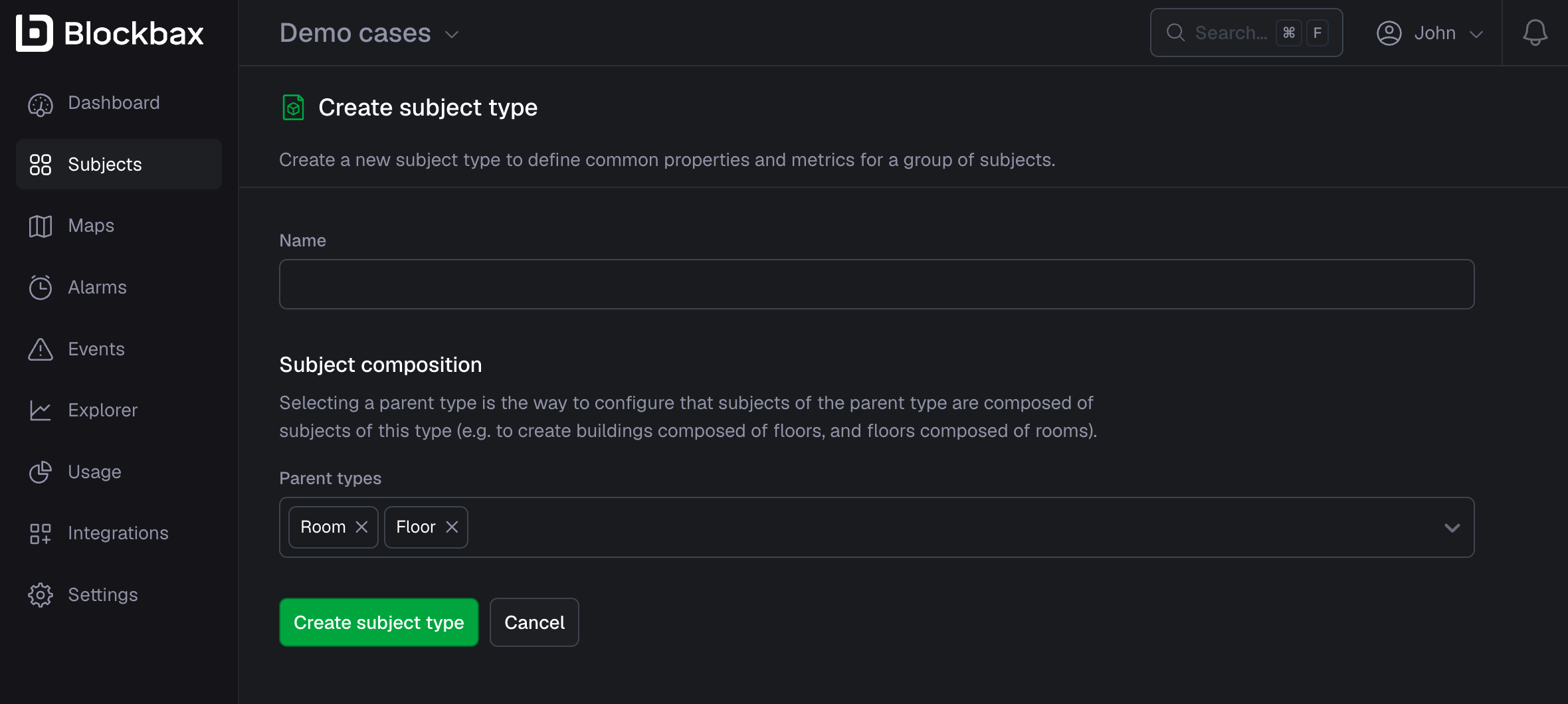 Subject type name