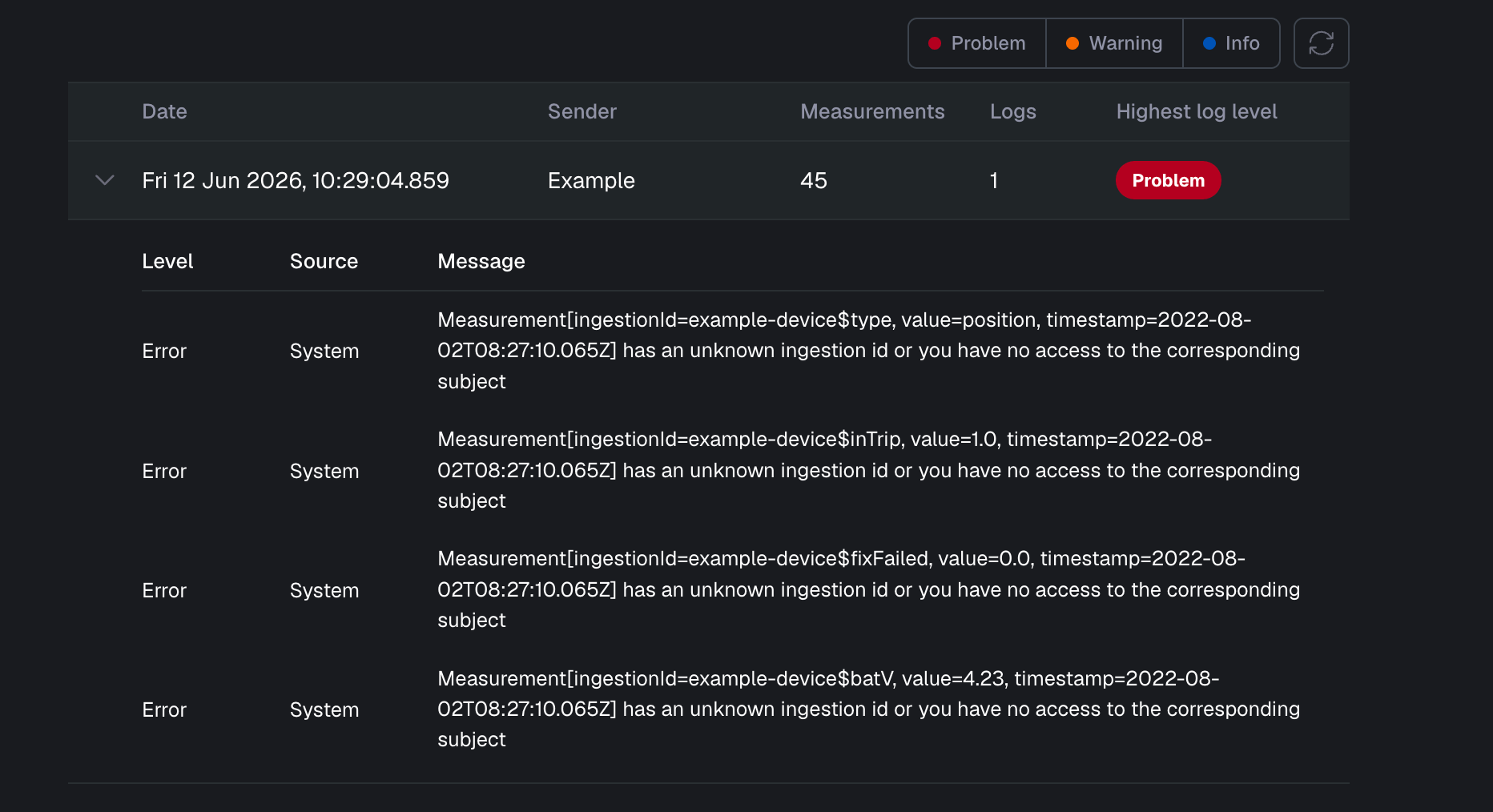 Example execution logs from an Oyster device from Digital Matter