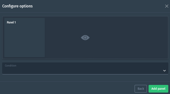 Configuration screen of a conditional