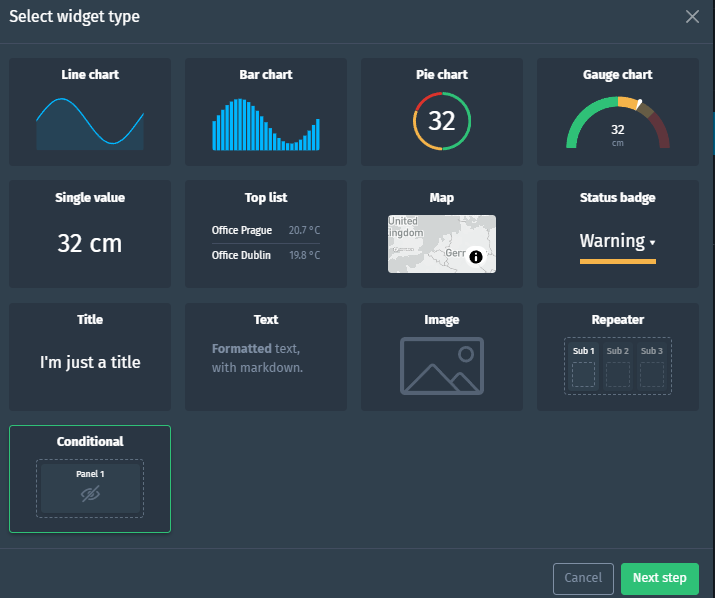 Conditional widget selection