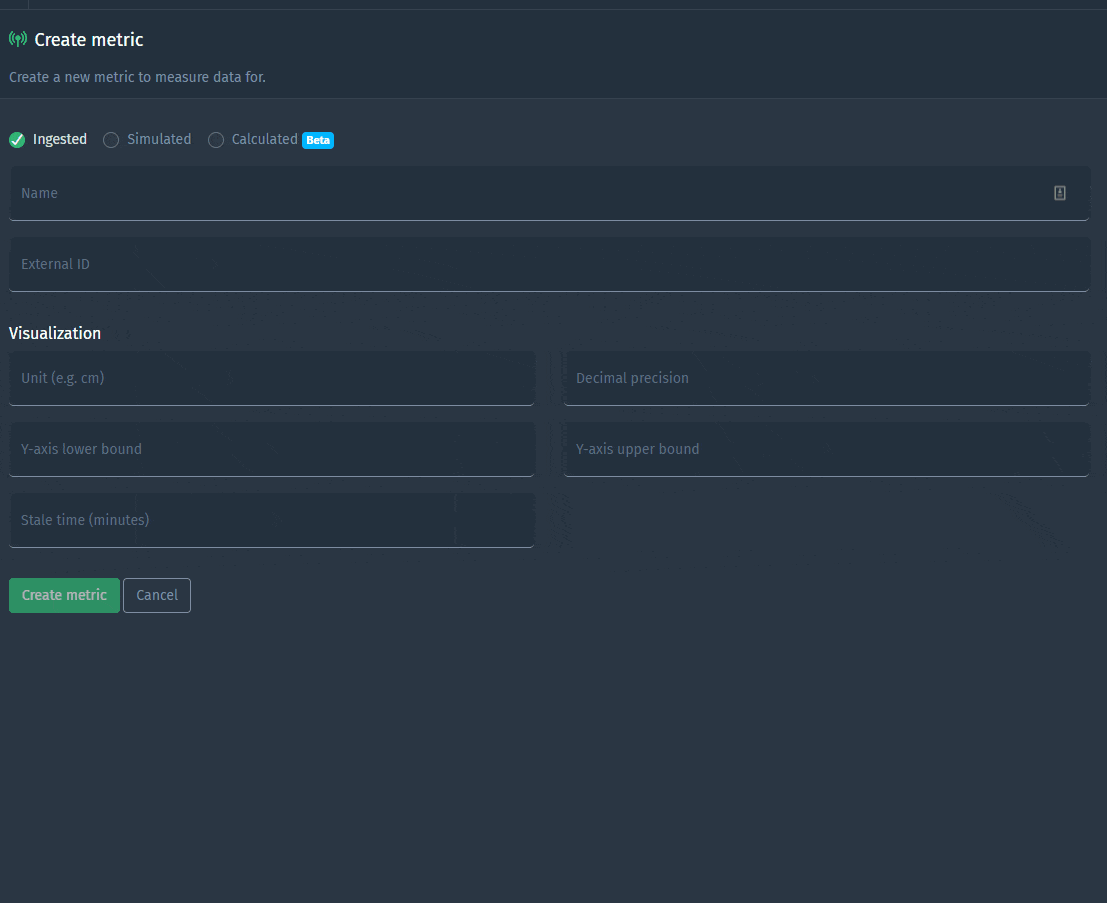 Calculated metric distance