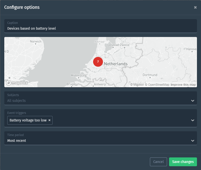 Subjects map view with layer