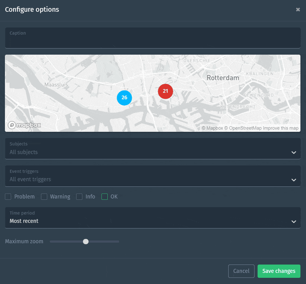 Map filter on event level