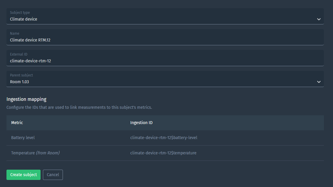 Mapping level example